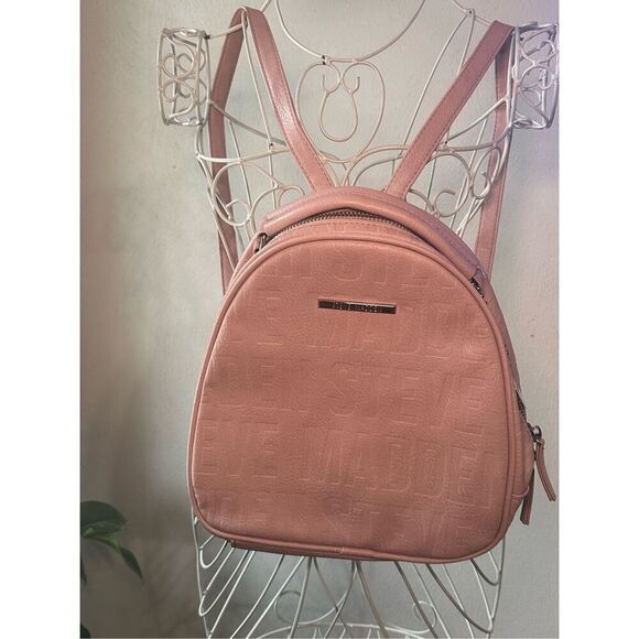 Stylish and durable Steve Madden Soft Pink Mini Backpack Purse spell out pattern - Picture 1 of 14